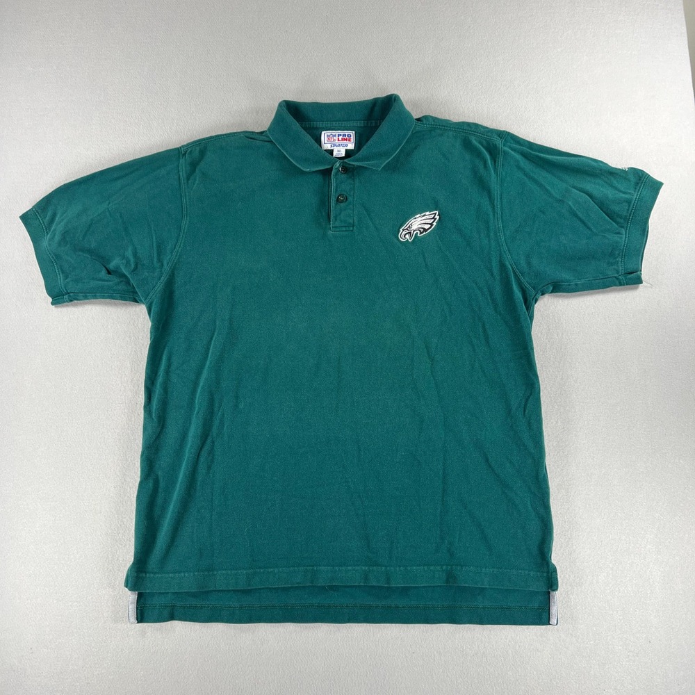 Vintage 90s Starter Philadelphia Eagles NFL Football‎ Green Polo Mens Size XL